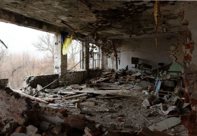 A bombed school in Ukraine A bombed school in Ukraine