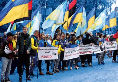 Students and teachers protest outside the Cabinet of Ministers building, Kyiv, 2020 Students and teachers of Ivan Poddubny Olympic College protest about merge of the academic institution and the National University of Physical Education and Sport outside the Cabinet of Ministers building, Kyiv, 2020