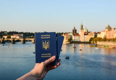 Ukrainian passport in Prague