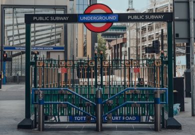 A closed London underground station A closed London underground station