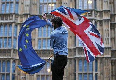 union jack and eu flags union jack and eu flags