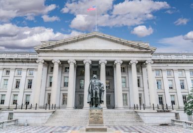 United States Treasury Department Building in Washington, DC