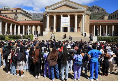 Students protest over fee debts and accommodation at the University of Cape Town, South Africa, in February 2025 Students protest over fee debts and accommodation at the University of Cape Town, South Africa, in February 2025