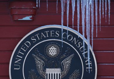 Icicles hang at the United States Consulate on 19 January, 2026 in Nuuk, Greenland.