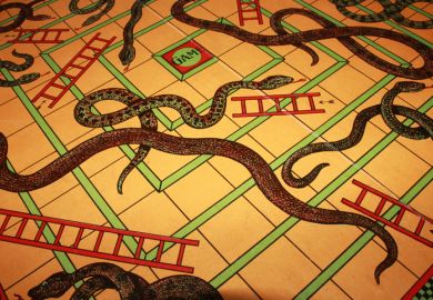 Vintage Antique Snakes and Ladders Board Game