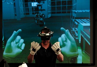 Man wearing VR headset