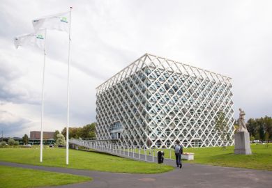 A driverless bus service has started at Wageningen University and Research Center Wageningen University Atlas Building