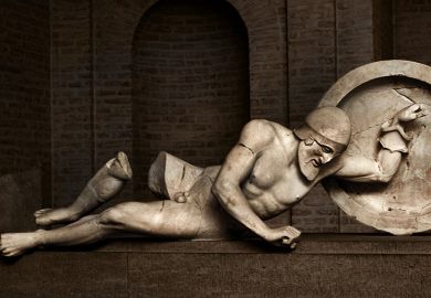 Greek sculpture of dying warrior Greek sculpture of dying warrior