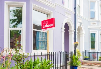 Warwickshire - United Kingdom - 06 19 2022 Vote Labour sign outside of a house in England. Warwickshire - United Kingdom - 06 19 2022 Vote Labour sign outside of a house in England.