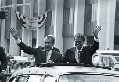 Richard Nixon’s rhetorical dog-whistles lured whites in, and his close relationship with evangelist preacher Billy Graham      confirmed that he could ‘perform religion’ and endear himself to southern white voters