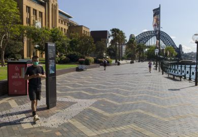 Wearing a mask in Sydney