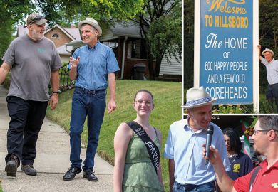 Collage of David Sanders out and about