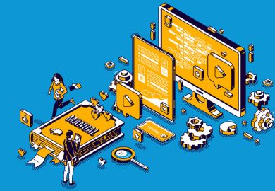 Illustration of nuts, bolts manual book, various objects and computer screen Illustration of nuts, bolts manual book, various objects and computer screen