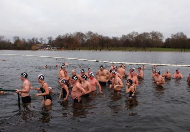  Members of the Serpentine Swimming club exit the water together to illustrate ‘Urgent review’ of TPS needed as more universities seek exit
