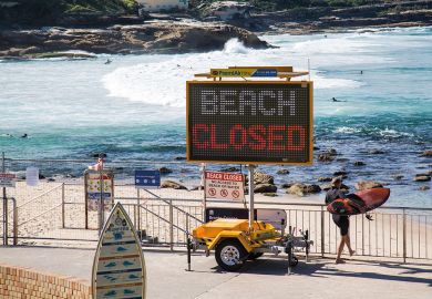 Bronte Beach in Sydney's eastern suburbs is closed to illustrate Caps ‘may force Australian universities to renege on offers’