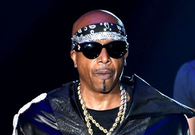 Head and shoulder image of Rapper MC Hammer as Dan Hicks, professor of contemporary archaeology at Oxford shared a platform with him.
