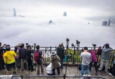 People take photographs of fog over Hong Kong   People take photographs of fog over Hong Kong  to illustrate HKU faculty blame a ‘culture of opacity’ as v-c denies misconduct