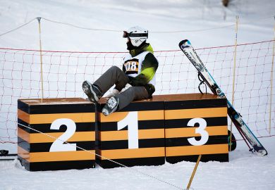 Young athlete resting on podium to illustrate TEF appeals ‘won’t be resolved until the end of the year’