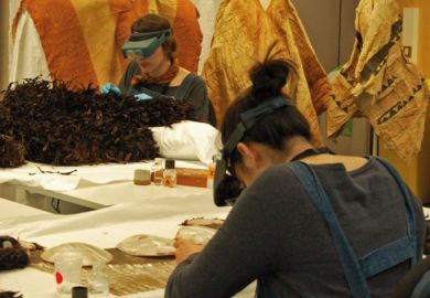 People working on costumes at The British Museum People working on costumes at The British Museum to illustrate Exhibit A for impact  and interdisciplinarity