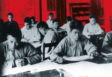 University students of Nanking University, study in the Severence Hall Reading Room as a metaphor for re-examine Western universities’ pasts, but not their academic values