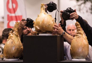  Press photographers take pictures of the podium of the winning onions to illustrate Journal prestige still driving reputation