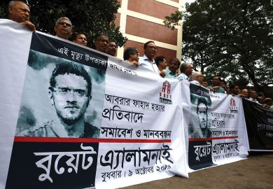  Teachers make a human chain to protest against the murder of Abrar Fahad as mentioned in the article