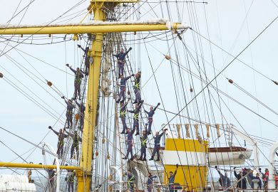 Mircea sailors waving from a tall ship to illustrate Second Elsevier board threatens mass resignation over changes