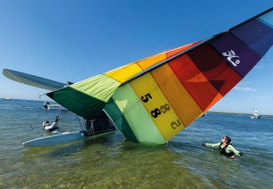  A capsized Catamaran in Nantucket Sound to illustrate 2U struggles as US universities go it alone on online delivery