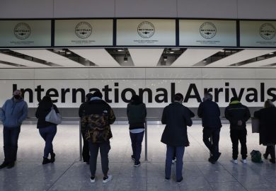  People wait at the international arrivals gate to illustrate Plan to limit overseas student recruitment ‘driven by No 10’