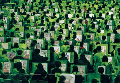 More than 3,000 students draw together during a mock college entrance exam for art to illustrate Too many arts graduates? That is the wrong question