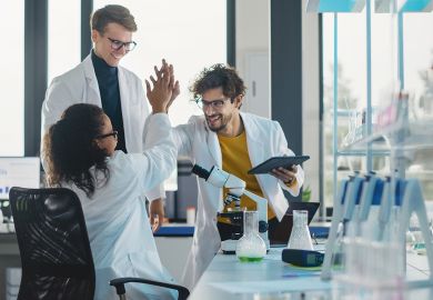 Scientists discovers new drug compound and celebrate it with a high five Scientists discovers new drug compound and celebrate it with high five to illustrate Brought low by the academic roller coaster? Celebrate everything!