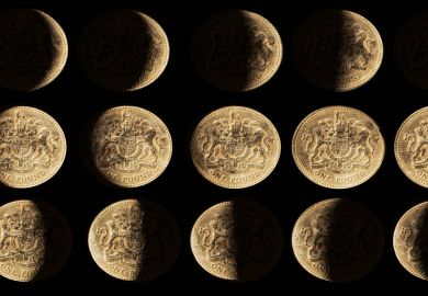 Rows of coins with gradual shadows like the moon Rows of coins with gradual shadows to look like the moon as a metaphor for Is there a catch to the UK’s  promised £22bn for science