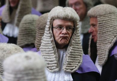 Judge showing an expression on his face to illustrate courting controversy