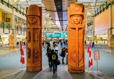 Musqueam Welcome Figures at Vancouver International Airport Musqueam Welcome Figures in Canada to illustrate Canada ‘reaping benefit of Brexit’ on student flows