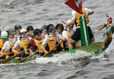 The Tokyo Madona women's team row in the Dragon Boat Race to illustrate Tokyo keen on overseas university branch campuses for Japan