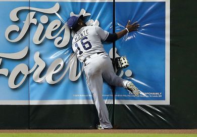 Outfielder Abraham Almonte crashes into the wall in Phoenix, Arizona Outfielder Abraham Almonte crashes into the wall in Phoenix, Arizona to illustrate University of Phoenix’s two-year bid for a buyer revealed