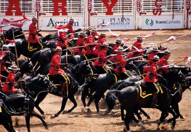  Equestrian performance of the famous Cavalry Charge to illustrate President ejected as Alberta politics grows more threatening