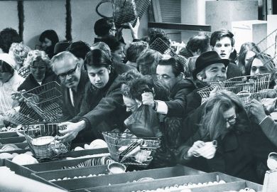 Bargain hunters attack a display of china at Selfridges Bargain hunters attack a display of china at Selfridges to illustrate ‘Shopping list’ approach to Horizon Europe ‘leads to deadlock’