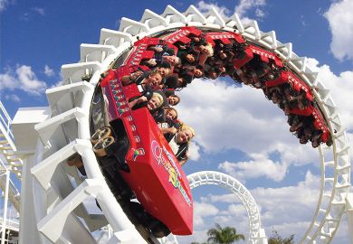 Rollercoaster Gold Coast Queensland Australia to illustrate 'Review panel ties casualisation to international student growth'