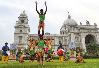Artists perform the Indian tribal martial dance l to celebrate World Tourism Week Artists perform the Indian tribal martial dance l to celebrate World Tourism Week to illustrate India campus ‘not educational colonialism’, says Australian v-c