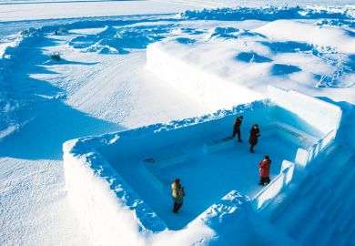 Ariel view of The Ice Hotel in Swedish Lapland showing an enclosed room as a metaphor for Sweden risks brain drain with ‘crazy’ post-PhD residency rules