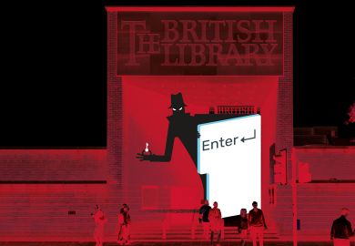 Concept of person with key and enter sign at The British Library, national library of the United Kingdom to illustrate It is time for open access to move on from institutional repositories