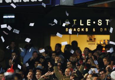 Arsenal throw fake bank notes prior to the Barclays Premiership match in London, England  Arsenal throw fake bank notes prior to the Barclays Premiership match to illustrate Alarm over ‘staggering’ leadership pay at UK private providers