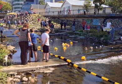 Annual charity duck race held in Dunedin, NZ to illustrate New Zealand seeks to drive up degree completion rates
