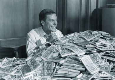 Dick Van Dyke sitting with stack of cash Dick Van Dyke sitting with stack of cash to illustrate Extra REF cash ‘will propel research culture’ in English post-92s