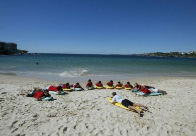 Students taking part in a surf awareness course in Australia at Bondi Beach Students taking part in a surf awareness course in Australia at Bondi Beach to illustrate Supervisor’s support ‘crucial’ to novice academics’ well-being