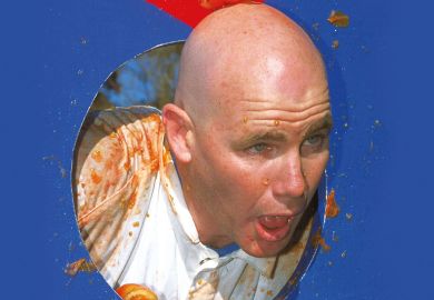   Former AFL footballer Andrew Jarman is pelted with tomatoes by Carlton Football club supporters after losing a bet he had made in the pre season to illustrate ‘Too ugly to teach’: universities ‘must end’ anonymous evaluation