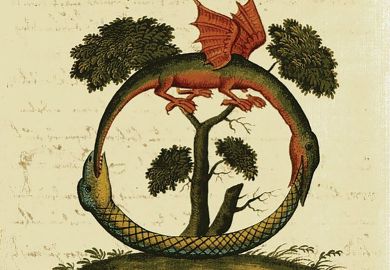 Illustration Chinese dragon to illustrate Liberty on a leash