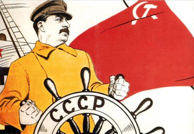 Soviet poster showing Stalin at the helm of the Russian ship of state Soviet poster showing Stalin at the helm of the Russian ship of state to illustrate Russian universities in wartime are reverting  to Soviet settings