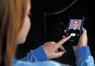A virtual friend is seen on the screen of an iPhone A virtual friend is seen on the screen of an iPhone to illustrate AI chatbot can conduct research interviews on unprecedented scale